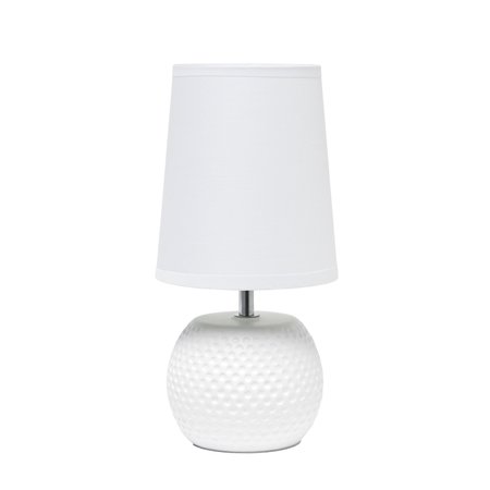 SIMPLE DESIGNS Studded Texture Ceramic Table Lamp, White LT2084-WHT